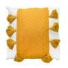 Hand-Woven Yellow & White Boho Moroccan Decorative Throw Pillow 19x19